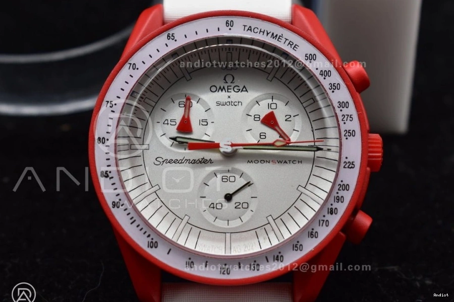 Quartz Strap x Swatch Moonwatch Mission Nylon Mars to Omega Bioceramic on 1229